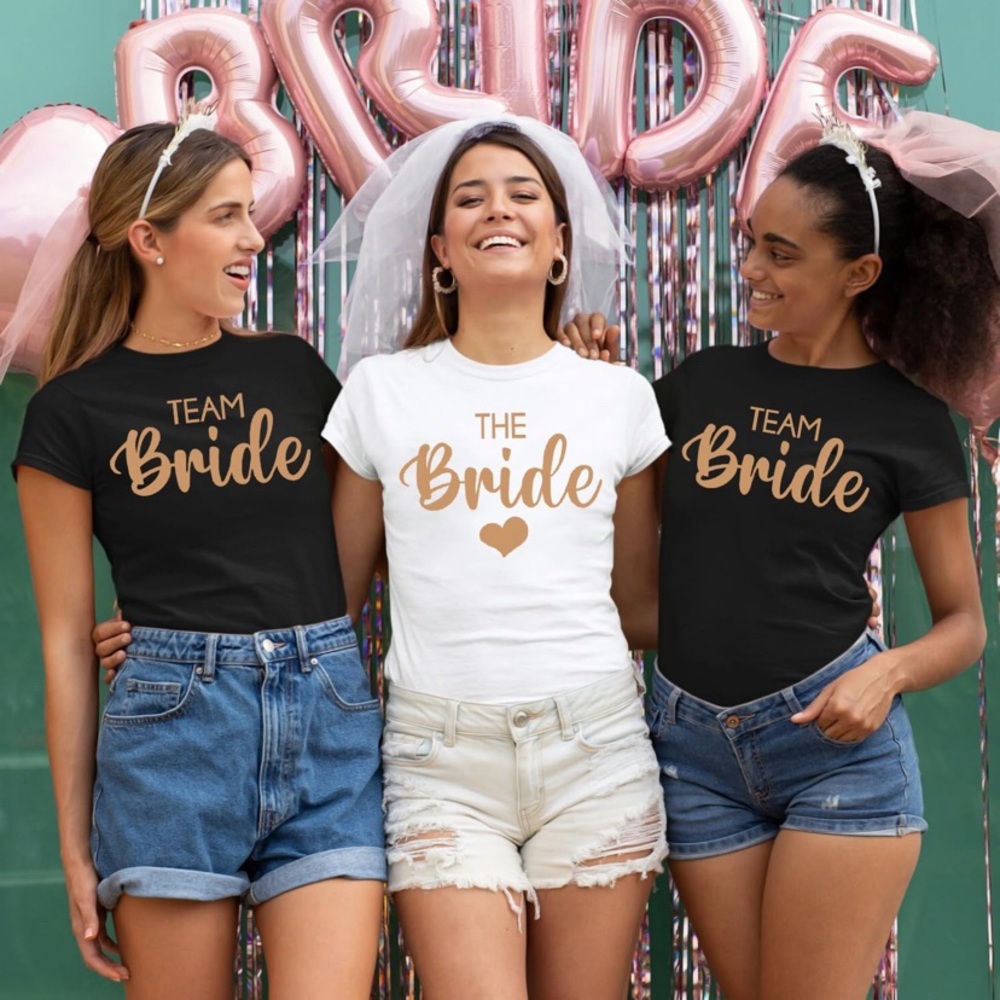 🍓$5 Pick!🍓IFQ 'The Bride' Short Sleeve Tee For Bridal Party Bachelorette Party - Picture 4 of 7